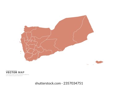 Yemen Map - abstract style orange isolated on white background for design vector.