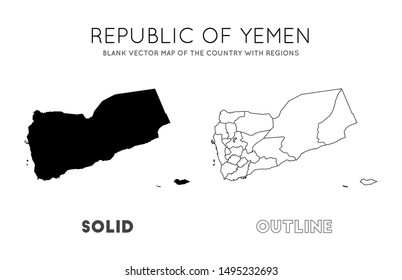 Yemen Map Blank Vector Map Country Stock Vector (Royalty Free ...