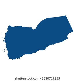 Yemen map. Map of Yemen in blue color