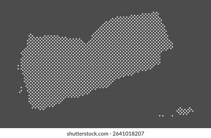 Yemen map dot on gray background.  Dotted map Republic of Yemen. Vector eps 10.
