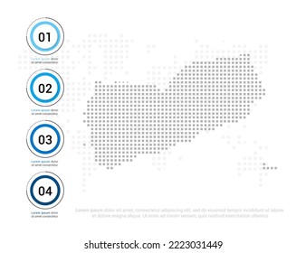 Jemen-Karte von Punkten grau für die Präsentation. Kreatives Konzept für Infografik.