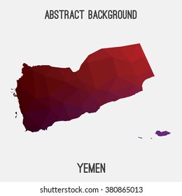 Yemen map in geometric polygonal style.Abstract tessellation,modern design background. Vector illustration EPS8