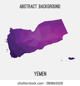 Yemen map in geometric polygonal style.Abstract tessellation,modern design background. Vector illustration EPS8