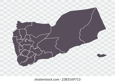 Yemen Map Graphite Color on White Background quality files Png