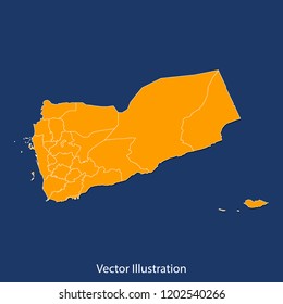 Yemen map - High detailed color map of Yemen. flat design style, clean and modern.Vector illustration eps 10