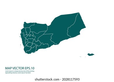 Yemen map High Detailed on white background. Abstract design vector illustration eps 10