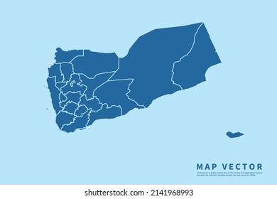 Yemen map High Detailed on blue sky background. Abstract design vector illustration eps 10