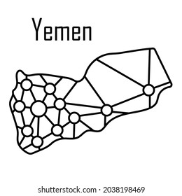 Yemen map icon, vector illustration in black isolated on white background.
