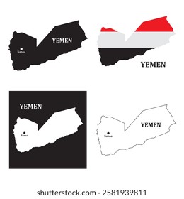 Yemen map icon vector illustration logo design