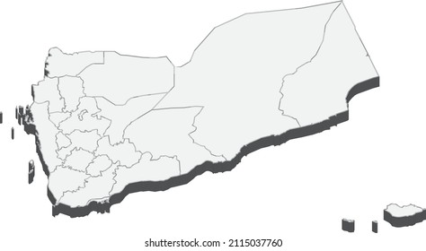 Yemen map isolated on a white background.