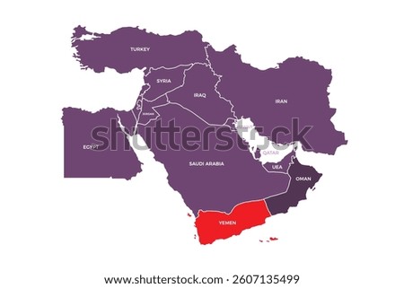 YEMEN MAP MIDDLE EAST MAP VECTOR FREE