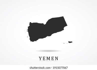 Mapa de Yemen sobre fondo blanco - Ilustración vectorial eps 10