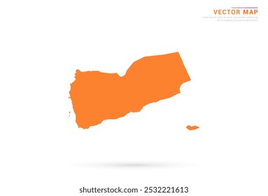 Mapa de Yemen - estilo abstracto anaranjado aislado en el Vector de fondo blanco.