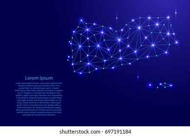 Yemen map of polygonal mosaic lines network, rays and space stars of vector illustration.