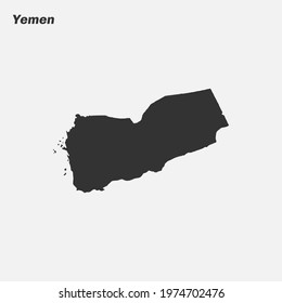 Yemen map silhouette. Vector illustration.