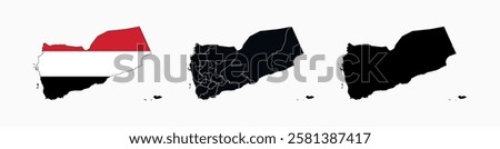 
Yemen Map vector icon. Map of Yemen various styles.