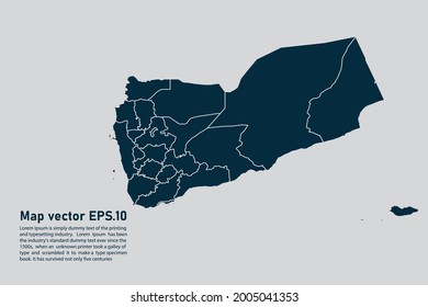 Yemen map vector. isolated on light gray background
