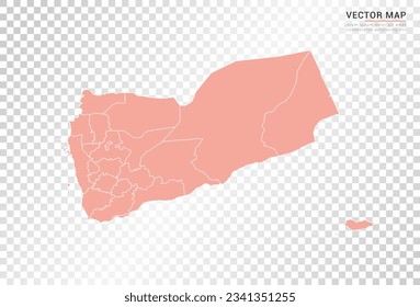 Mapa de Yemen de color naranja vector sobre fondo transparente.