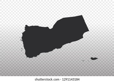 Yemen Map - World Map International vector template isolated on transparent background - Vector illustration eps 10