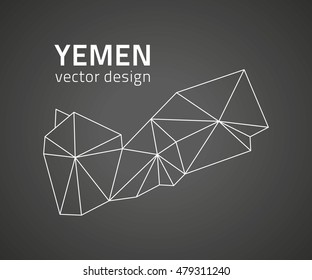Yemen mosaic vector contour map