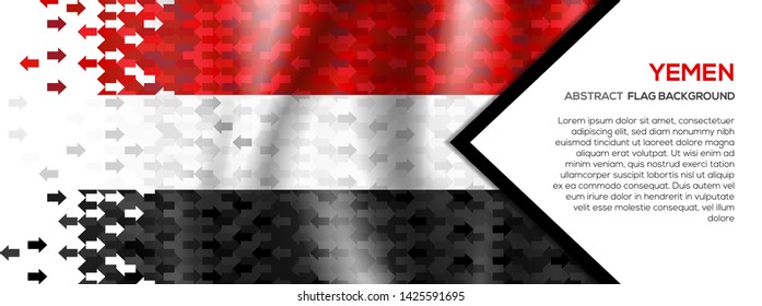 Yemen National Day Flag Anniversary Celebration Card with Arrow Shape Moving in Different Directions, Economic Import and Export Sign for Business Direction, Trading Exchange Investment symbol