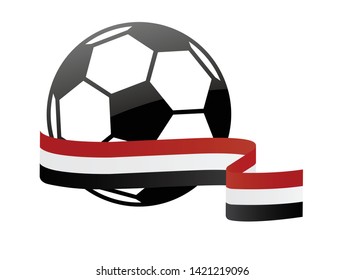 Yemen   national flag football . Yemen  football championship banner. Simple vector Yemen flag