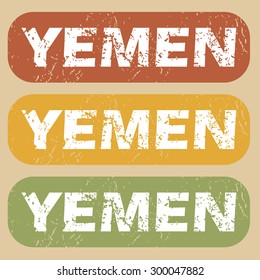 Yemen on colored background