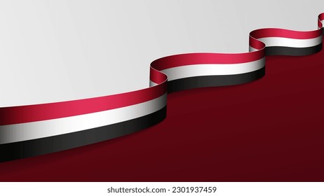 Yemen ribbon flag background. Element of impact for the use you want to make of it.