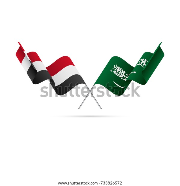 Yemen Saudi Arabia Flags Vector Illustration Stock Vector (Royalty Free ...