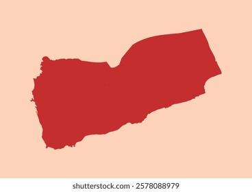 Yemen simple flat red map