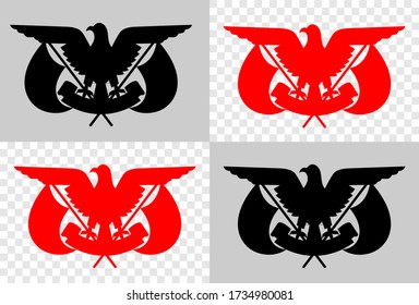 yemen state symbol in different color.  Greeting card National Independence Day of the Republic of Yemen.  Suitable for greeting card, poster and banner.