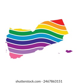 yemen swoosh silhouette rainbow map