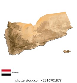 Yemen Topography Country  Map Vector