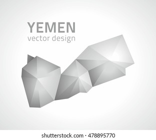 Yemen triangle perspective grey vector map
