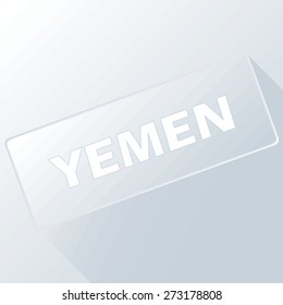 Yemen unique button for any design. Vector illustration