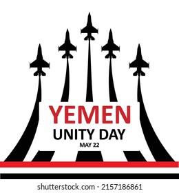 Yemen unity day vector illustration. National holiday celebration on May 22. Vector template for banner, typography poster, flyer, greeting card, etc. svg