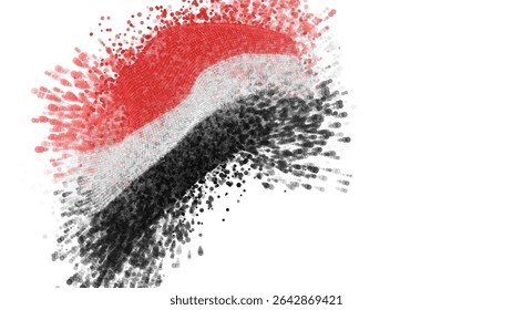 Yemen, Vector 3d con un toque de puntos de pintura, explosión de puntos de colores