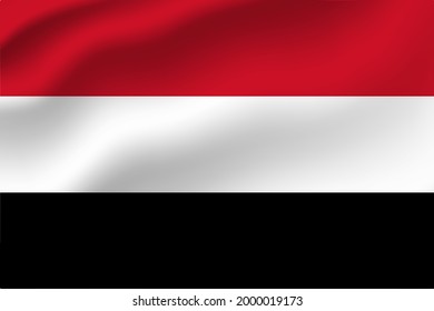 Yemen ondeando la bandera. Vector editable.