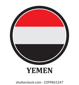 Jemenitisches Flaggensymbol, Vektorgrafik, einfaches Design