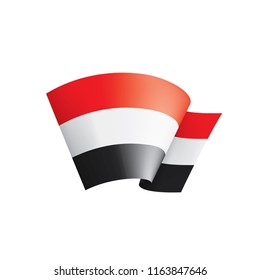 Yemeni flag, vector illustration on a white background.