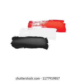 Yemeni flag, vector illustration on a white background