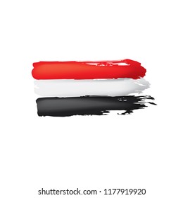 Yemeni flag, vector illustration on a white background