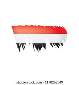 Yemeni flag, vector illustration on a white background