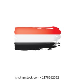 Yemeni flag, vector illustration on a white background
