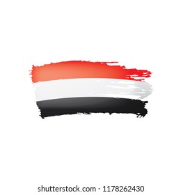 Yemeni flag, vector illustration on a white background