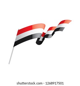 Yemeni flag, vector illustration on a white background.