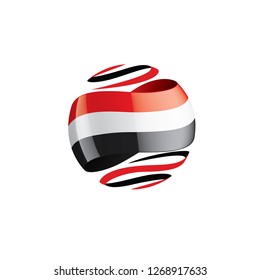 Yemeni flag, vector illustration on a white background.