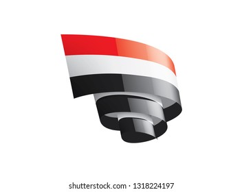Yemeni flag, vector illustration on a white background.