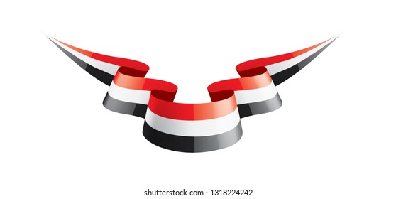Yemeni flag, vector illustration on a white background.