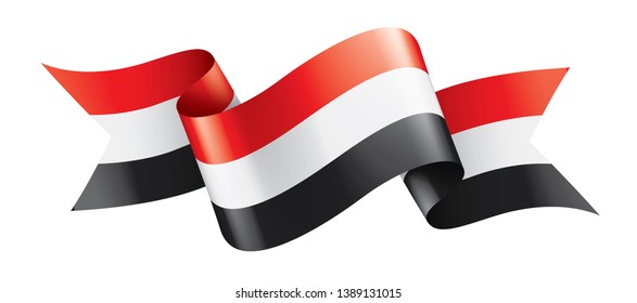 Yemeni flag, vector illustration on a white background.